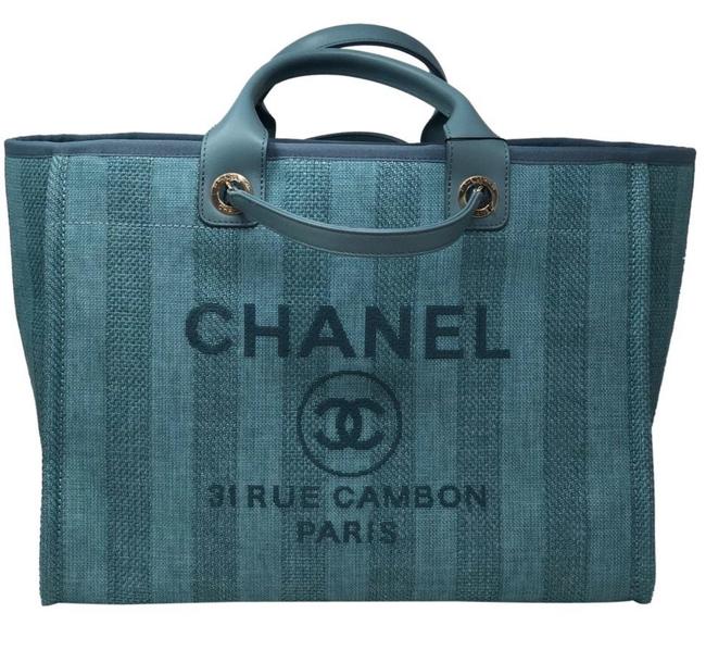 Chanel Shopping Deauville Blue Tote