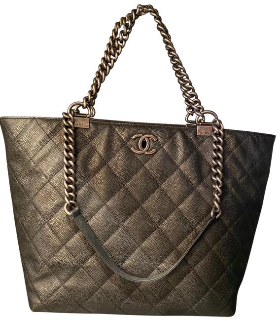 Chanel Shopping In Chains Black Leather Tote