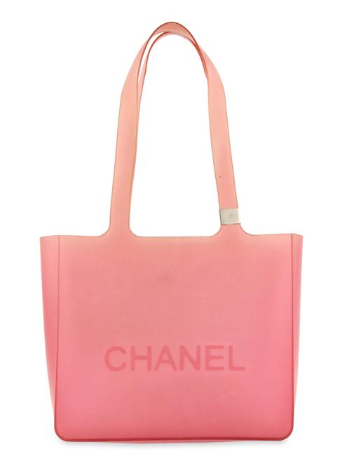 Chanel Shopping Jelly Pink Rubber Tote