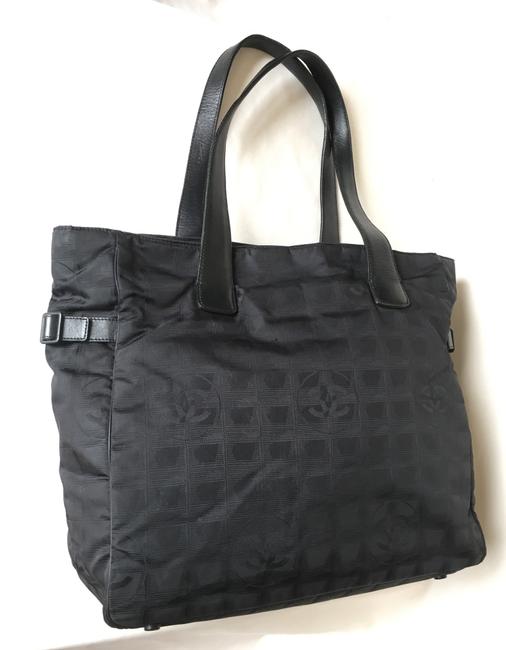 Chanel Shopping Large Travel Line Black Nylon Tote