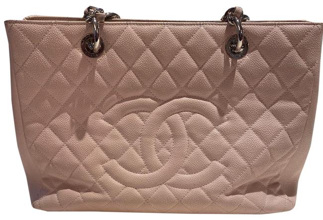 Chanel Shopping Quilted Grand Light Pink Caviar Leather Tote