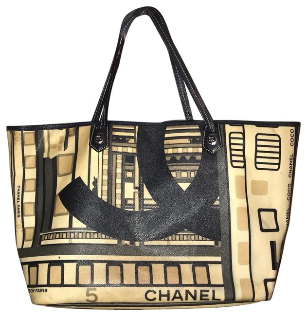 Chanel Shopping Rare Limited Edition Grand Central Leather Jumbo Multicolor Coated Canvas Tote
