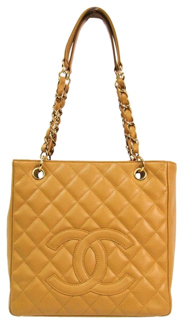 Chanel Shopping Skin Petit Pst A20994 Womens Beige Caviar Leather Tote