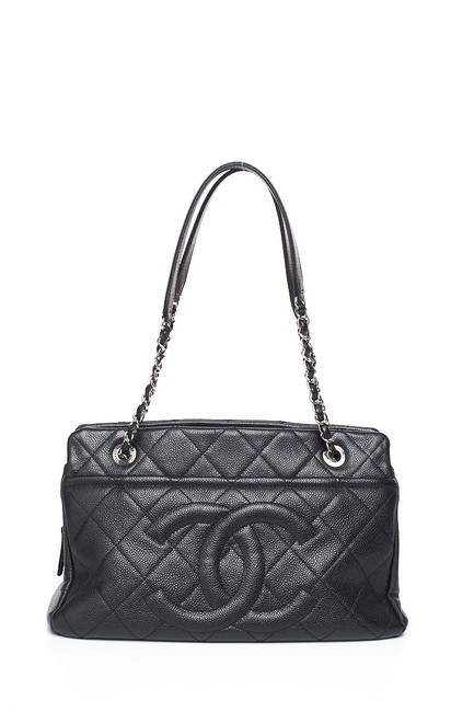Chanel Shopping Timeless Cc Quilted Caviar Large Black Tote