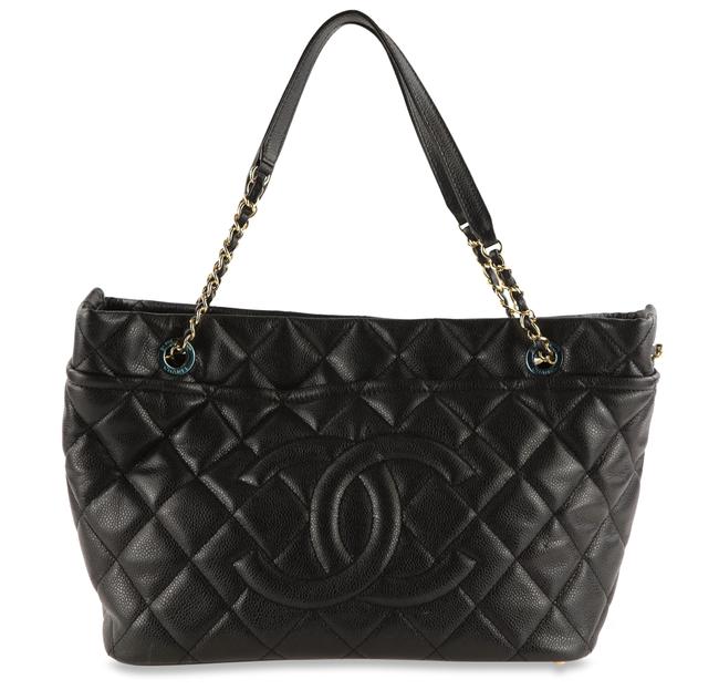Chanel Shopping Timeless Shopper Black Caviar Leather Tote