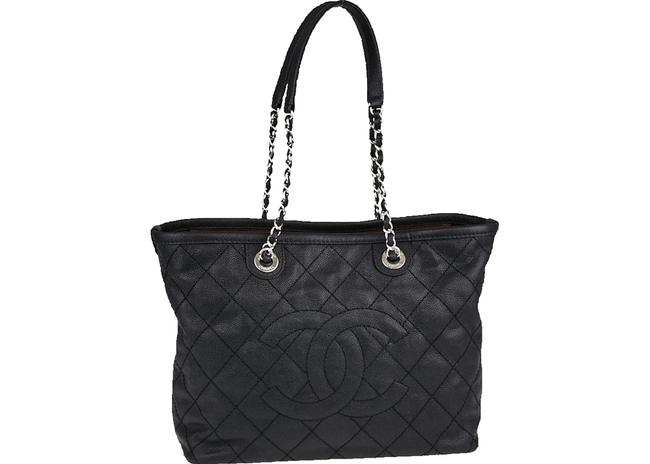 Chanel Shopping Cc Zip Timeless Quilted Black Caviar Leather Tote