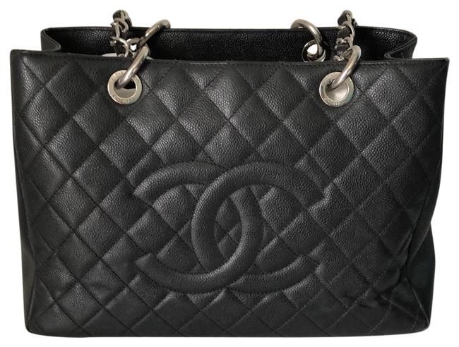 Chanel Shopping Grand Black Caviar Leather Tote