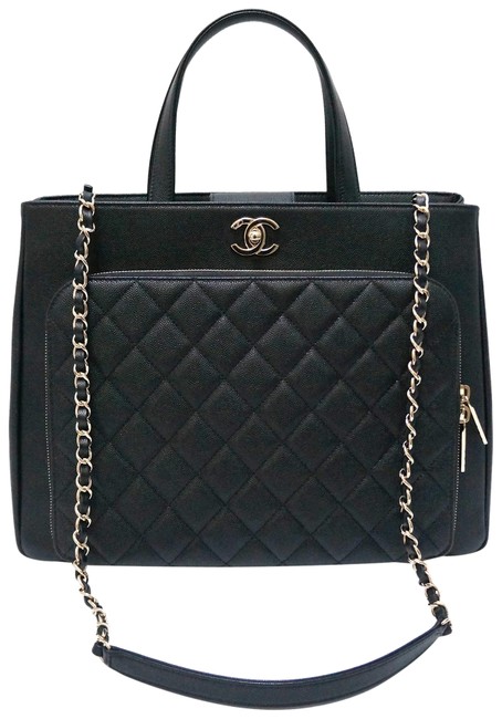 Chanel Shopping Large Business Affinity Black Caviar Leather Tote