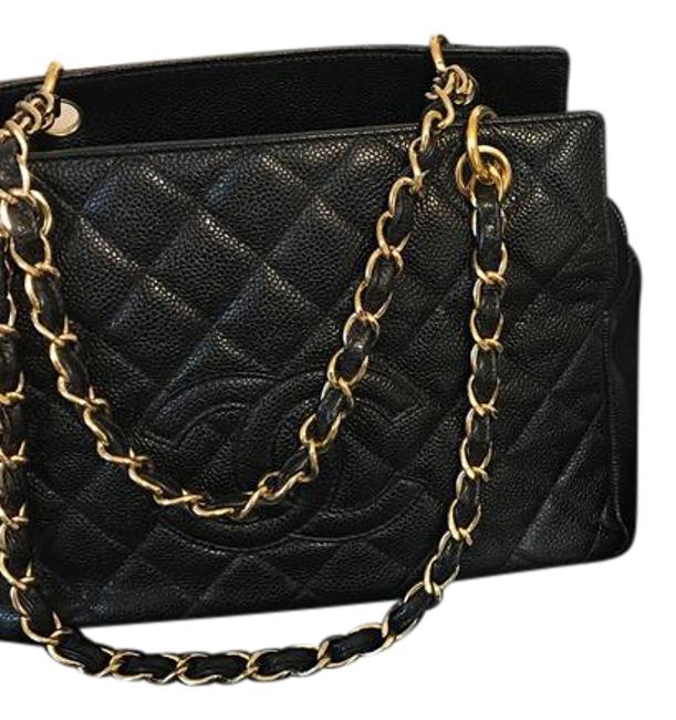 Chanel Shopping Petite Black with Gold Hardware. Caviar Tote