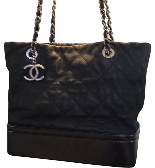 Chanel Shopping Vip Grand Black Leather Tote