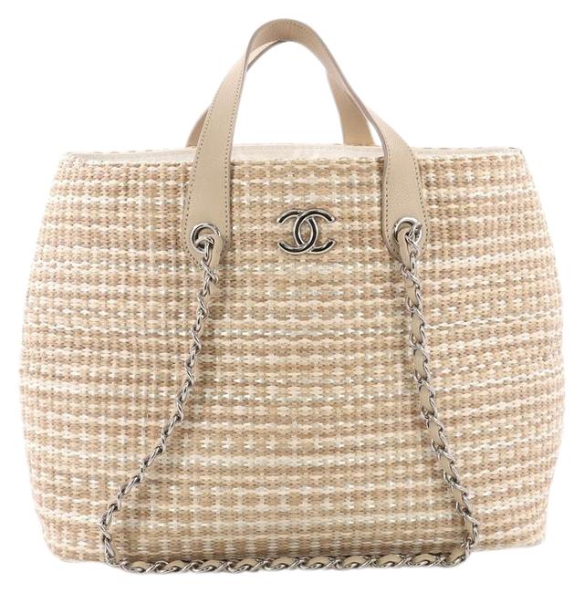 Chanel Shopping Woven Large Beige Straw Tote