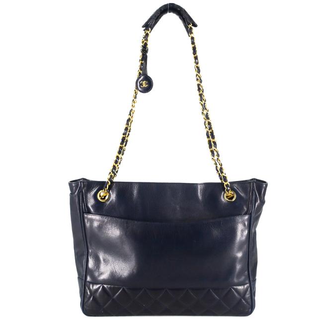 Chanel Shopping Vintage Quilted Leather Tote
