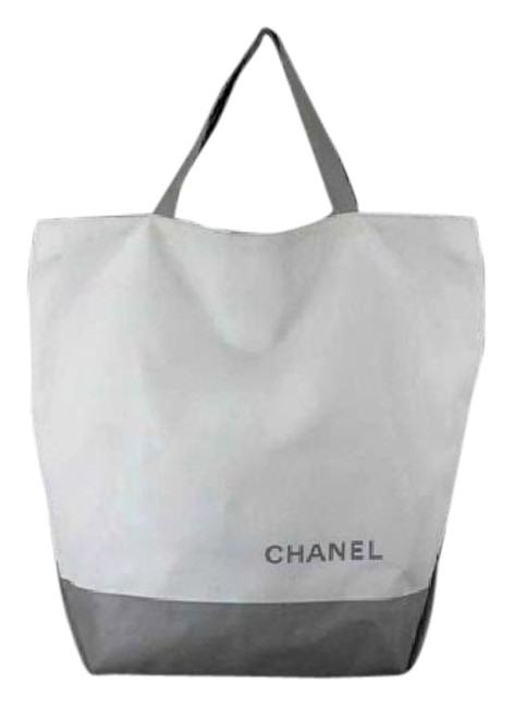 Chanel Shopping XL Cc Logo 2way 213837 Grey Nylon Tote