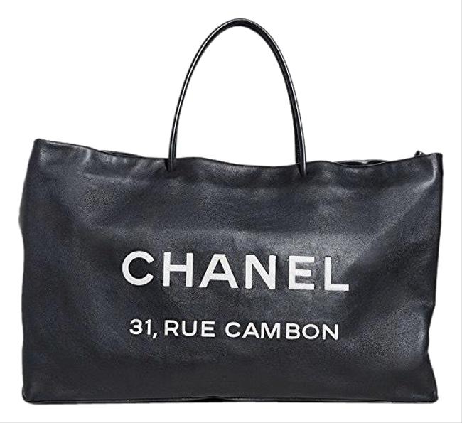 Chanel Shopping XL Runway Black Calfskin Leather Tote