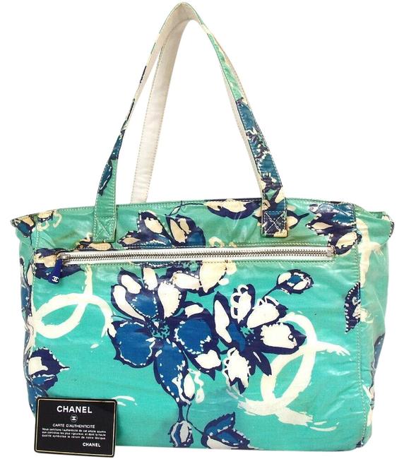 Chanel Shoulder Bag Cc Logos GreenMulti Nylon Tote