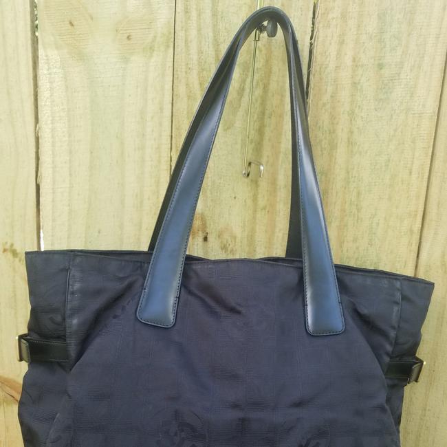 Chanel Shoulder Bag Gm Jacquard Black Nylon Tote