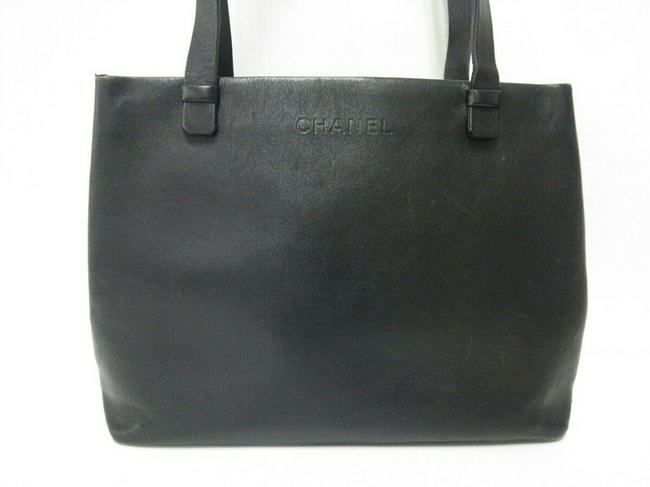 Chanel Shoulder Bag Leather #5659c52b Black Tote