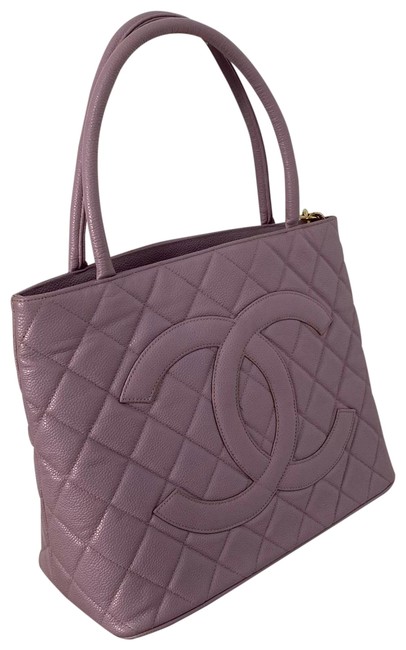 Chanel Shoulder Bag Medallion Lavender Caviar Tote