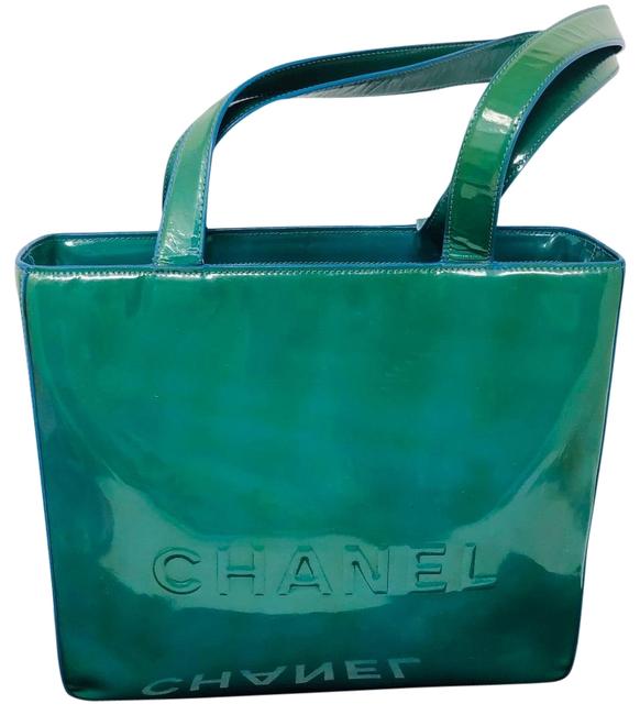 Chanel Shoulder Bag Preowned Green Tote
