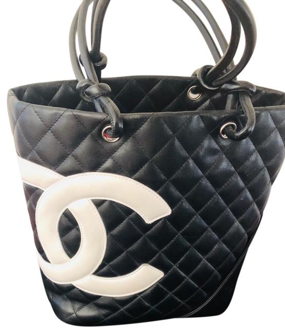 Chanel Small Hand Black Leather Tote