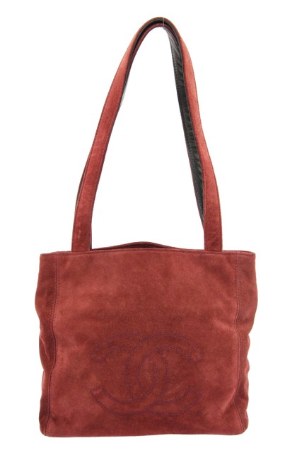 Chanel Small Timeless Burgundy Suede Leather Tote