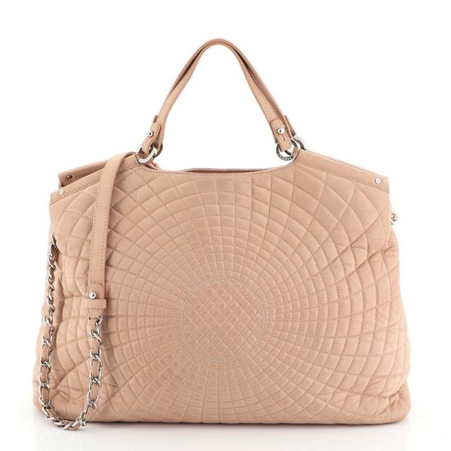 Chanel Spiral Sea Hit Quilted Iridescent Calfskin Large Pink Leather Tote
