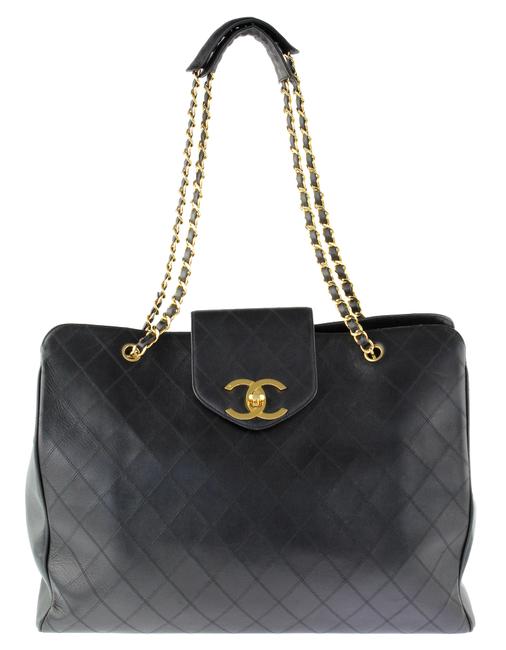 Chanel Supermodel Black Lambskin Leather Tote