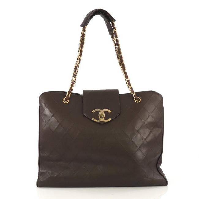 Chanel Supermodel Weekender Large Quilted Brown Leather Tote