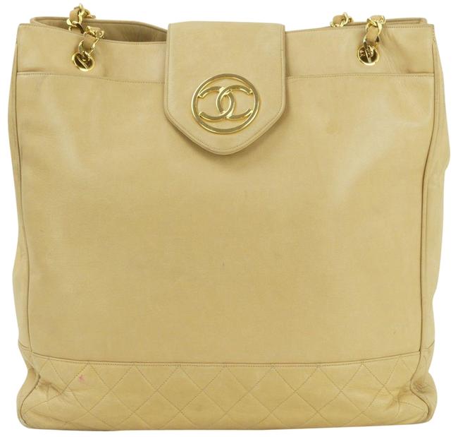 Chanel Timeless Beige Leather Tote