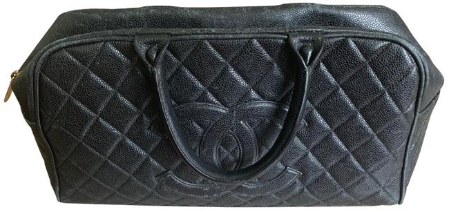 Chanel Timeless Black Quilted Caviar Calfskin Leather Tote