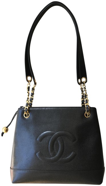 Chanel Timeless Shoulder Bag Cc Black Caviar Leahter Tote
