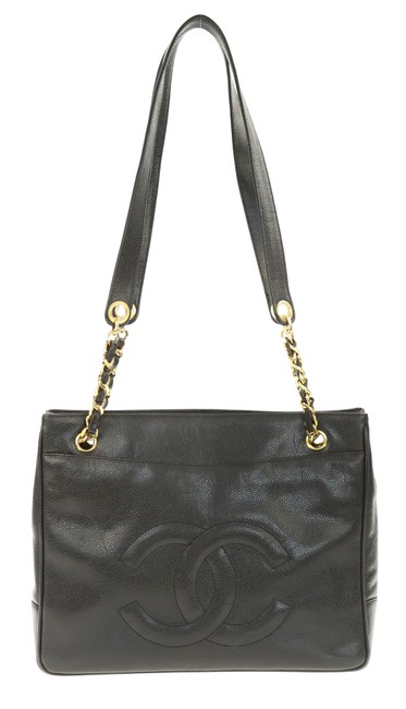 Chanel Timeless Chain Black Calfskin Leather Tote