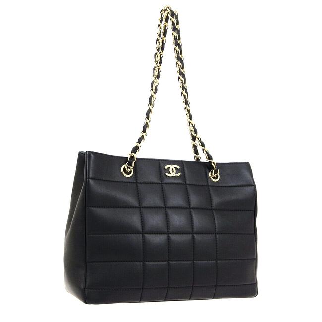 Chanel Timeless Choco Bar Lambskin BlackGold Tote