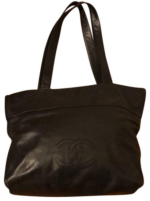 Chanel Timeless Double Cc Black Leather Tote