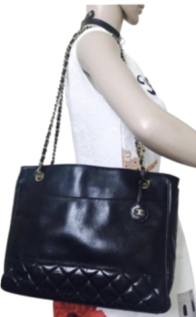 Chanel Timeless Large Quilted Black Leather Tote