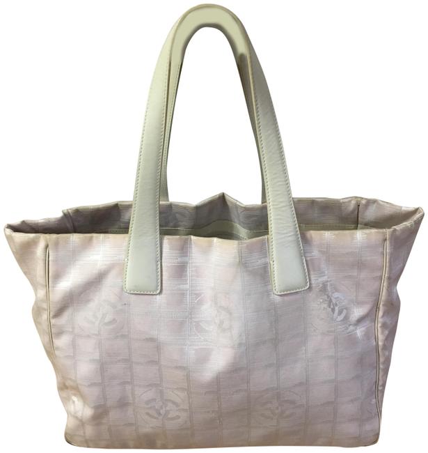 Chanel Timeless Pastel Pink and Cream Nylon &amp; Leather Tote