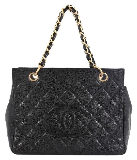 Chanel Timeless Petite Quilted Caviar Black Leather Tote