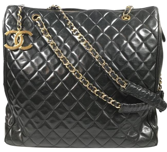 Chanel Timeless Bag Quilted Black Lambskin Leather Tote