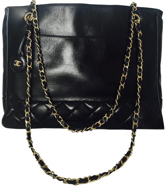 Chanel Timeless Quilted Black Leather Tote
