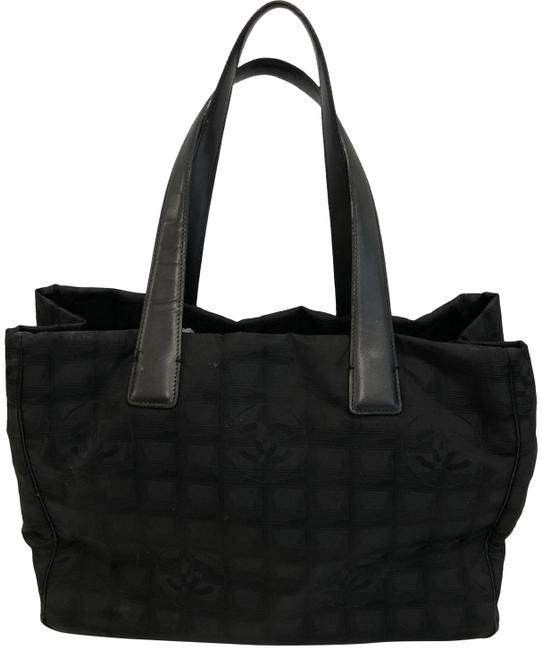 Chanel Timeless Shopping Bag Black Canvas Tote