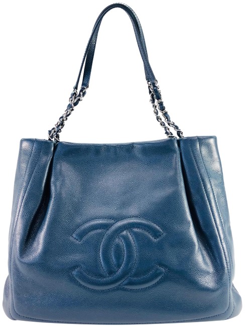Chanel Timeless Slate Blue Leather Tote
