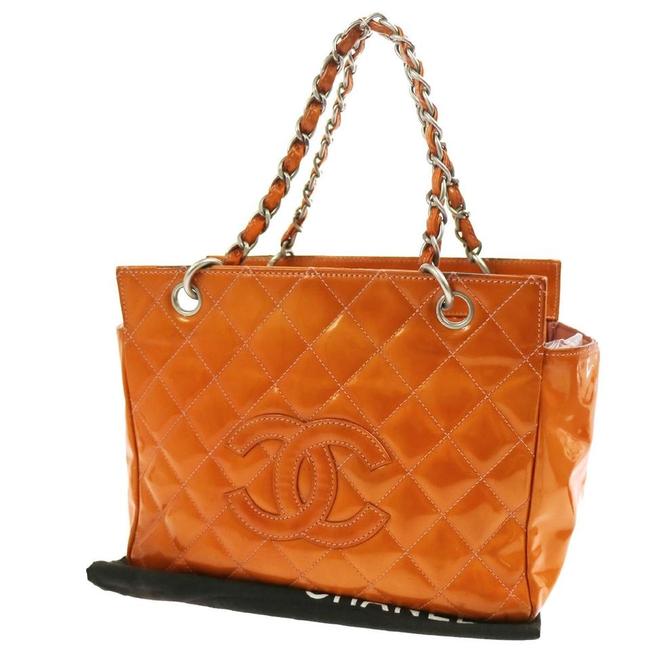 Chanel Timeless Orange Patent Leather Tote