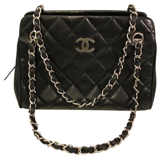 Chanel Timeless Quilted Black Lambskin Leather Tote