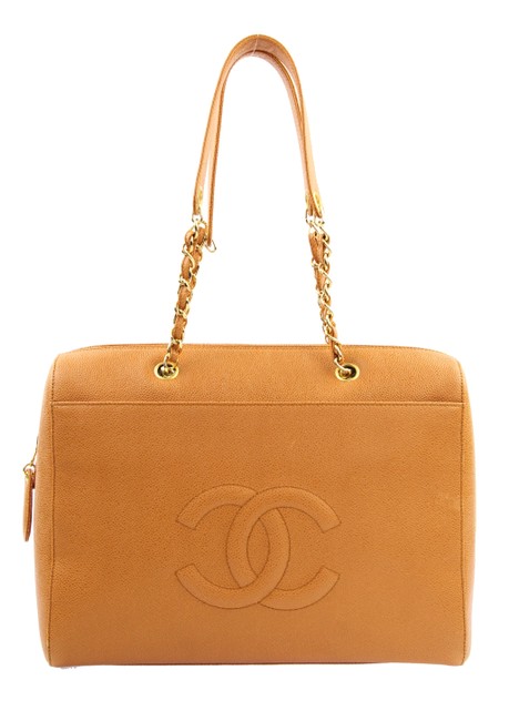 Chanel Timeless Zip Orange Leather Tote