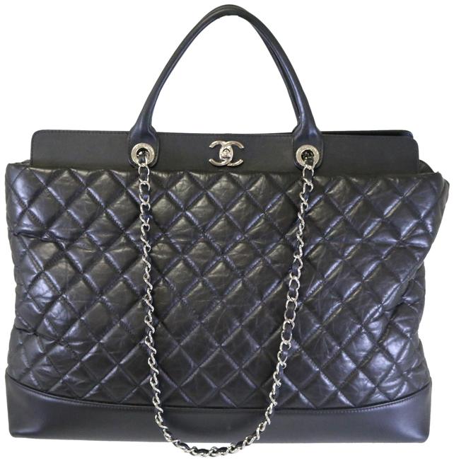 Chanel Top Black Aged Calfskin Tote
