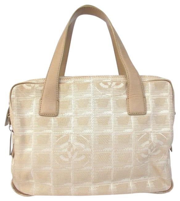 Chanel Travel Line Beige Light Brown Canvas Tote