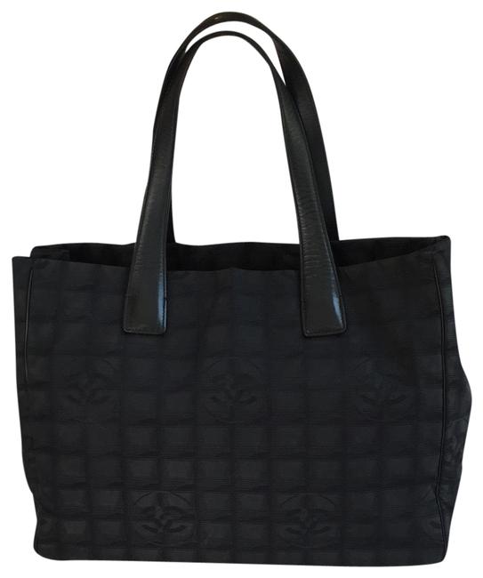 Chanel Timeless Travel Line Black Canvas Tote