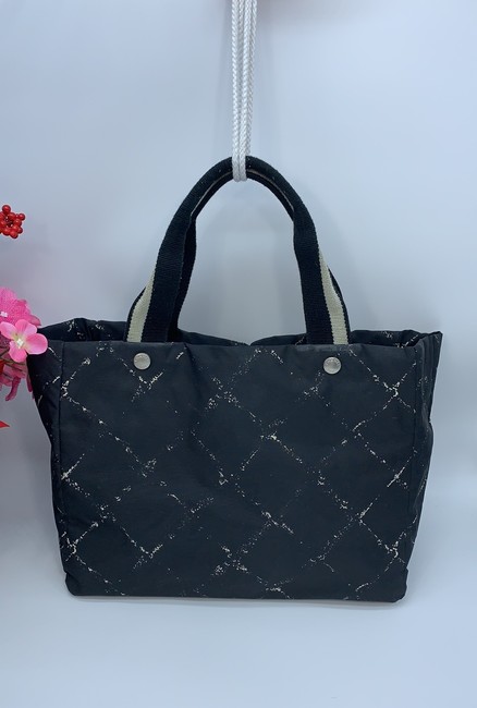 Chanel Travel Line Black Leather Tote