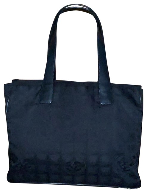 Chanel Travel Line Black Nylon and Leather Tote