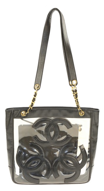 Chanel Triple Cc Black Pvc Tote